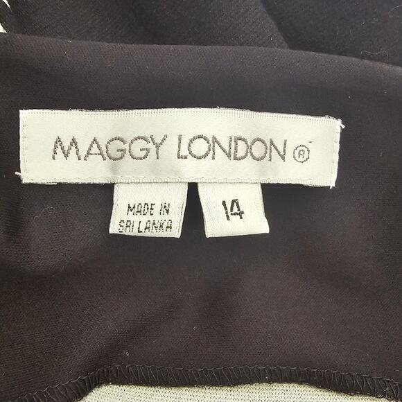 Maggie London Black and White Print Spandex Dress Size 14 - Picture 7 of 8